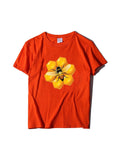 peopleterritory Summer Bee Art Print Casual Short Sleeve T-Shirt