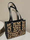 peopleterritory Versatile Grid Cow Print Zebra Tote Bag