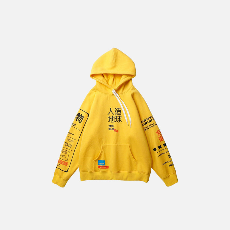 Territory The Article Japanese Letter Print Hoodie