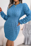 peopleterritory Fashion Casual Solid Patchwork O Neck Long Sleeve Dresses YR0240