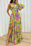 peopleterritory Elegant Floral Slit Evening Dress Dresses RH8524