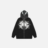 Territory Spider Embroidery Zip-up Hoodie