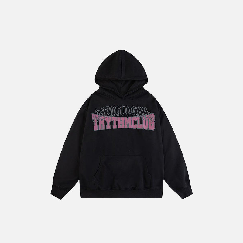 Territory Letter Rose Graphic Print Hoodie