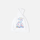 Territory Retro Graffiti Bear Print Hoodie