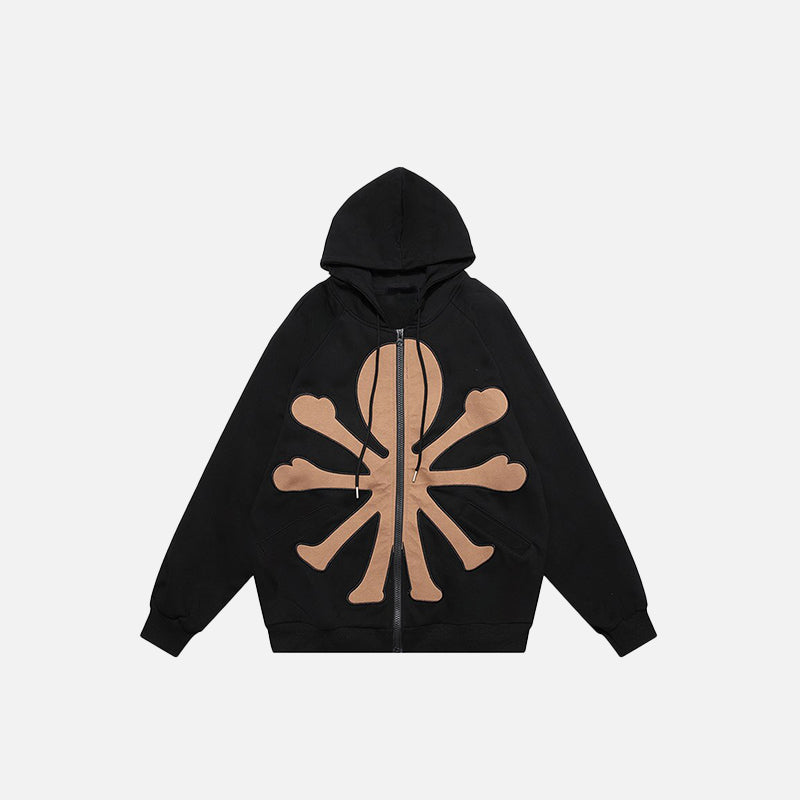 Territory Oversized Embroidery Gothic Hoodie