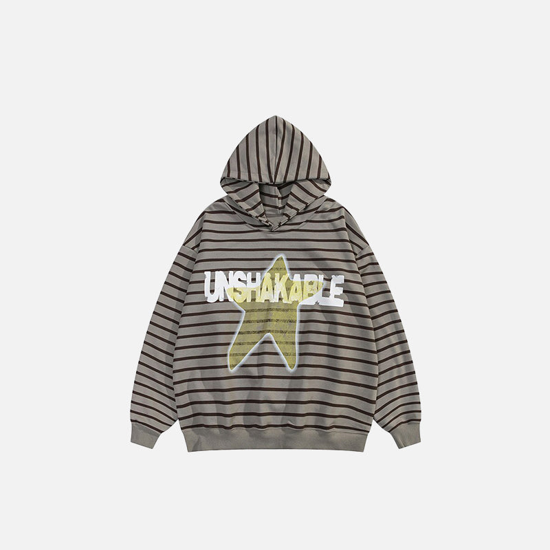 Territory Oversized Striped Star Print Hoodie