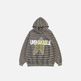 Territory Oversized Striped Star Print Hoodie