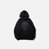 Territory Embroidery Lion Head Graphic Print Hoodie
