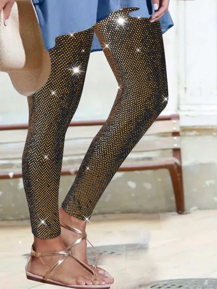 peopleterritory Sequin wedding party mother&#x27;s Day fit high elastic rubber Waist Pants  QS120