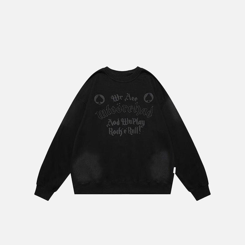 Territory Letter Embroidery Washed Sweatshirt