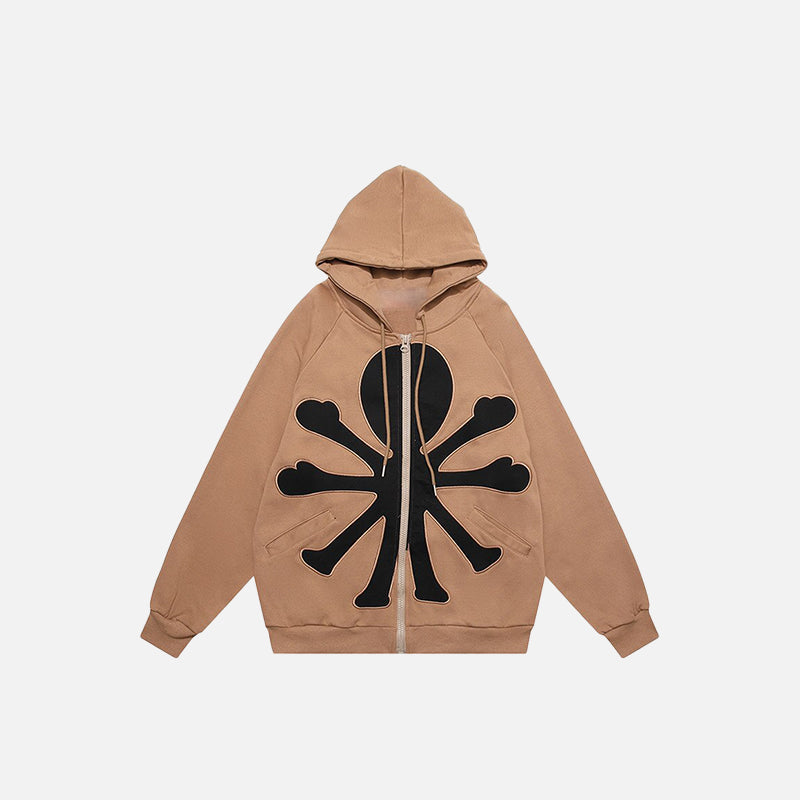 Territory Oversized Embroidery Gothic Hoodie