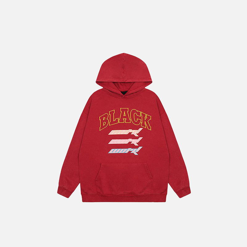 Territory Y2K Letter Embroidery Oversized Hoodie