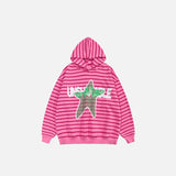 Territory Oversized Striped Star Print Hoodie