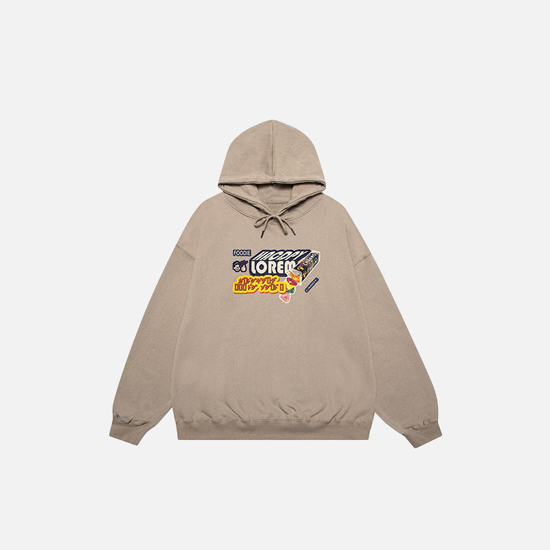 Territory Letter Candy Print Oversized Hoodie
