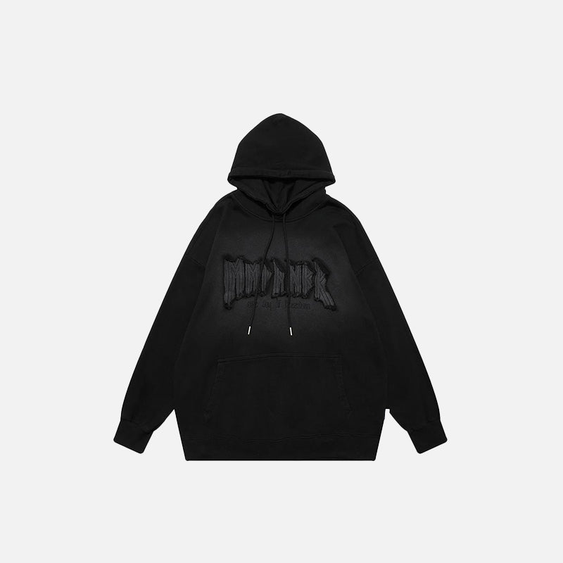 Territory Letter Embroidery Oversized Hoodie