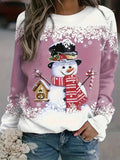 peopleterritory Christmas Snowman Print Sweatshirt RT0241
