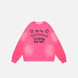 Territory Letter Embroidery Washed Sweatshirt