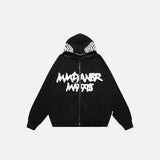 Territory Y2k Letter Print Zip-up Hoodie