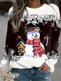 peopleterritory Christmas Snowman Print Sweatshirt FH8413