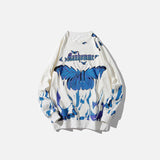 Territory Butterfly Blue Flames Print Sweatshirt