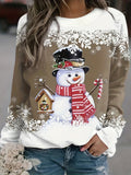 peopleterritory Christmas Snowman Print Sweatshirt RT0241