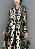 peopleterritory Boho Oversized Leopard Print Silk Long Dress Spring LY1598