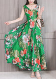 peopleterritory Green Slim Chiffon Maxi Dress Sleeveless LY1716