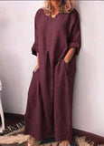 peopleterritory Italian Mulberry O Neck Patchwork Side Open Cotton Long Dresses Spring LY1304