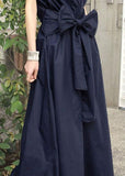 peopleterritory Navy Patchwork Cotton Long Dresses V Neck Wrinkled Summer LY1319