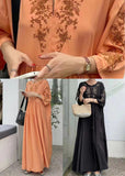 peopleterritory Organic Orange Embroideried Patchwork Cotton Dresses Summer LY1342