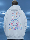 Territory Retro Graffiti Bear Print Hoodie