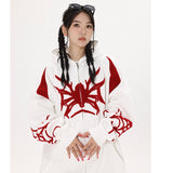 Territory Y2K Spider Embroidery Zip-Up Hoodie