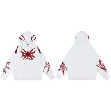 Territory Y2K Spider Embroidery Zip-Up Hoodie