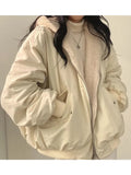 peopleterritory Winter Thicken Warm Parkas Women Oversized Kawaii Double Sided Hooded Coat Ladies Korean Fashion Casual Loose Zip Up Jackets FC8517