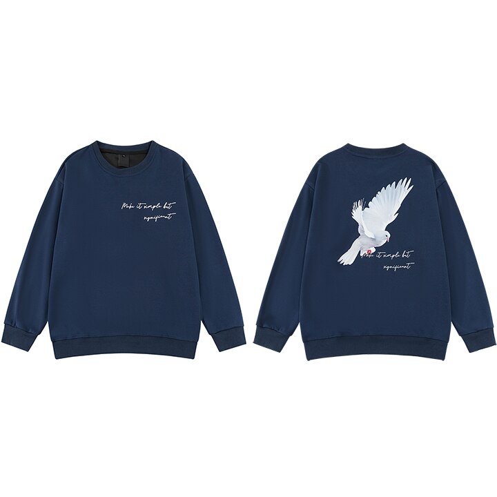 Territory Pigeon Graphic Print Loose Sweatshirt