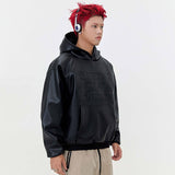 Territory Oversized Embossed Letter Print Hoodie