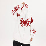 Territory Y2K Spider Embroidery Zip-Up Hoodie