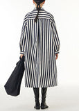 peopleterritory Unique White Peter Pan Collar Striped Pockets Patchwork Cotton Shirts Dress Spring LY1162