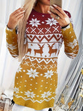 furdelashop Christmas Deer Print Bodycon Dress DF2041