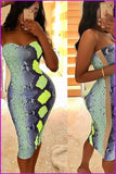 furdelashop Animal Snake Print Bodycon Summer Dress F092