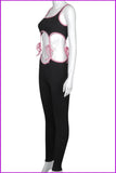 furdelashop Contrast Trim Sleeveless Lace-Up Bodycon Jumpsuit F2000