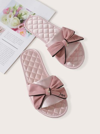 peopleterritory Bow Decor LOVE Casual House Slippers VE34