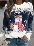 peopleterritory Christmas Snowman Print Sweatshirt FH8413