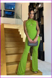 peopleterritory Fashion Halter Hollowed Out Solid Color Jumpsuit FW8112