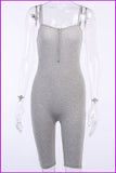 peopleterritory Ribbed Backless Rompers Jumpsuit F583