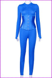 peopleterritory Solid Casual Long Sleeve Jumpsuit With Corset F1233