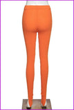 peopleterritory Solid Mid Waist Split Hem Skinny Pants For Women F1501