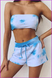 peopleterritory Strapless Cropped Tie Dye Two Piece Set DA4223