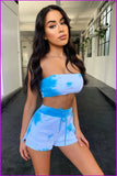 peopleterritory Strapless Cropped Tie Dye Two Piece Set DA4223