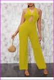 peopleterritory Summer Halter Hollowed Out Backless Jumpsuit FW5881